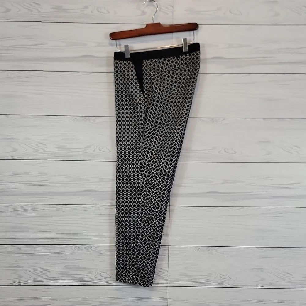 Dahlia Collection Dress Pants Geometric Print Black & White Womens Size 10